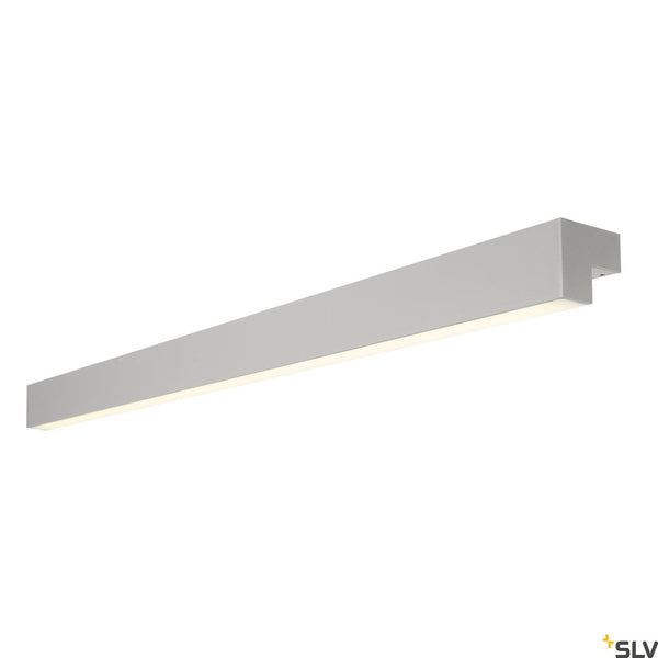 SLV L-LINE 120 LED, wall and ceiling light, IP44, 3000K, 3000lm, silver 1001304