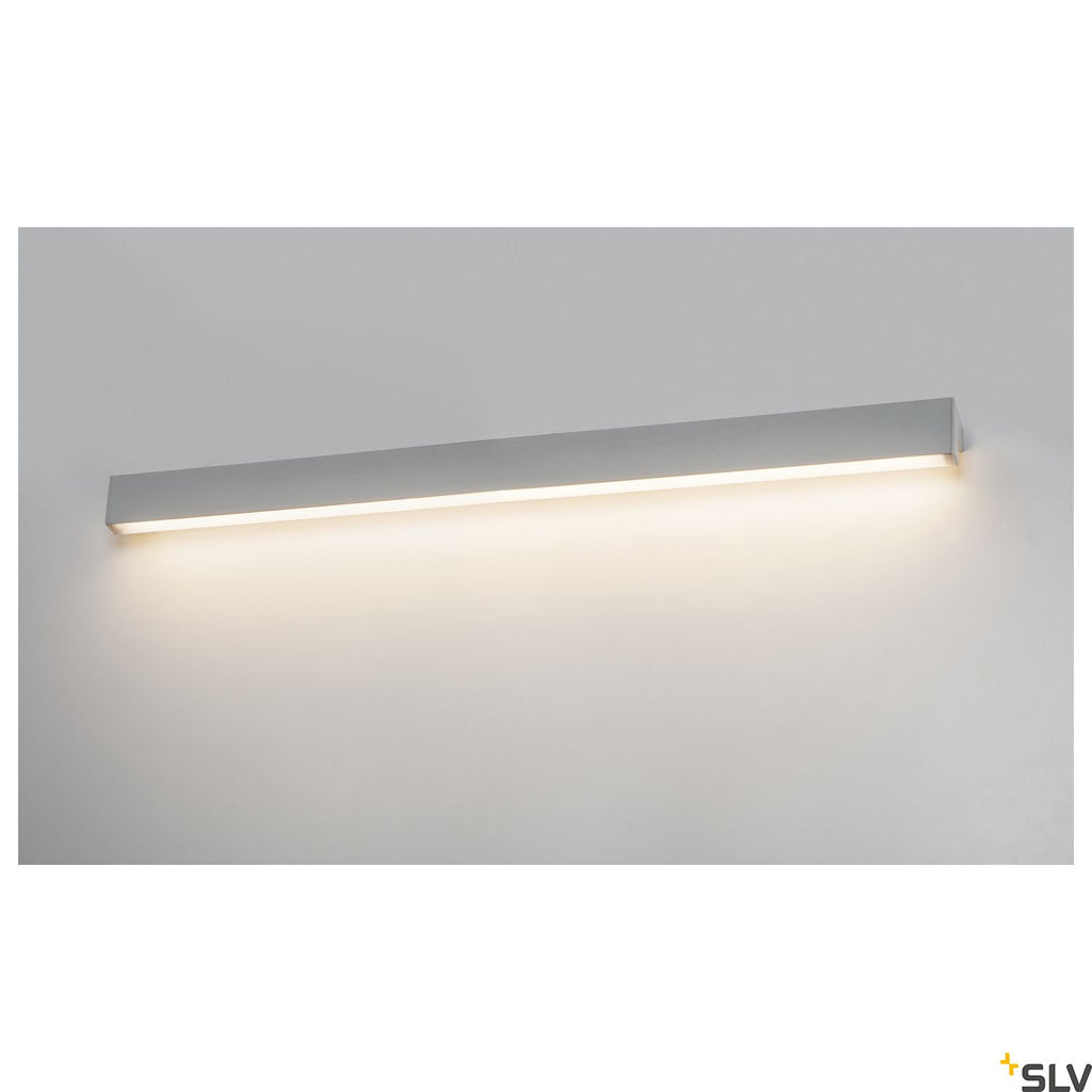 SLV L-LINE 120 LED, wall and ceiling light, IP44, 3000K, 3000lm, silver 1001304