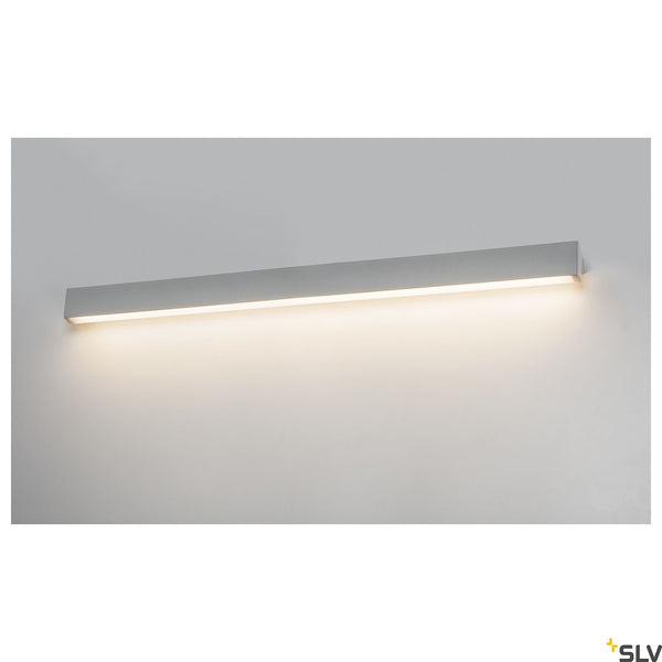 SLV L-LINE 120 LED, wall and ceiling light, IP44, 3000K, 3000lm, silver 1001304