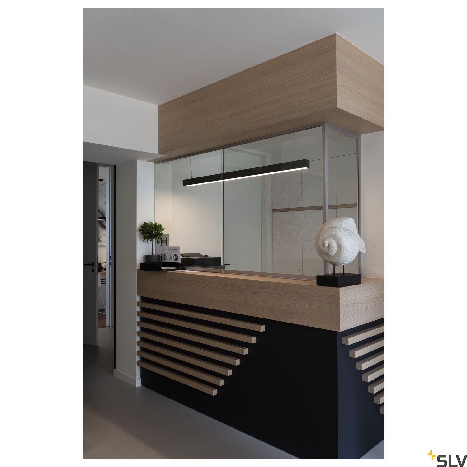 SLV Q-LINE DALI SINGLE LED, pendant, dimmable, 1500mm, black 1001309