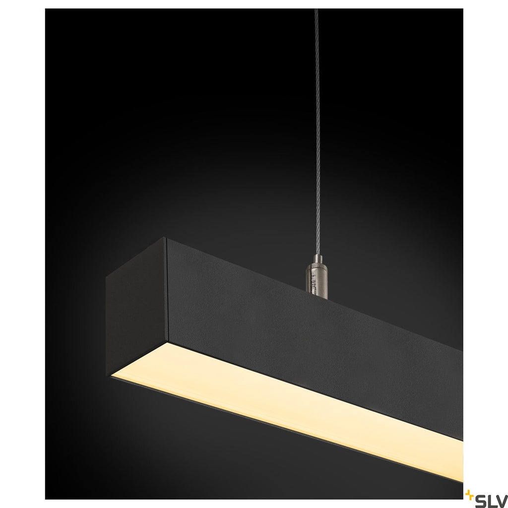 SLV Q-LINE DALI SINGLE LED, pendant, dimmable, 1500mm, black 1001309