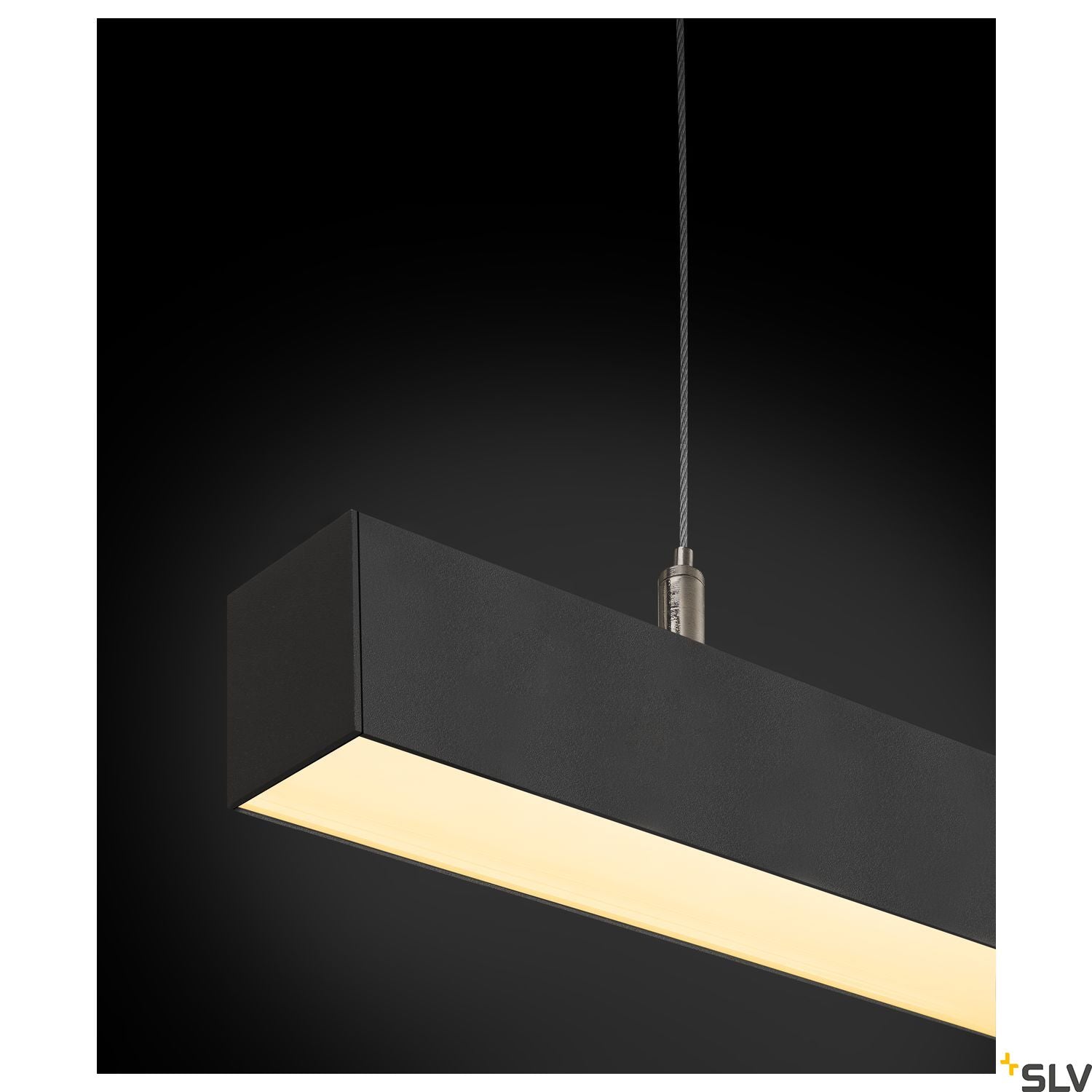 SLV Q-LINE DALI SINGLE LED, pendant, dimmable, 1500mm, black 1001309