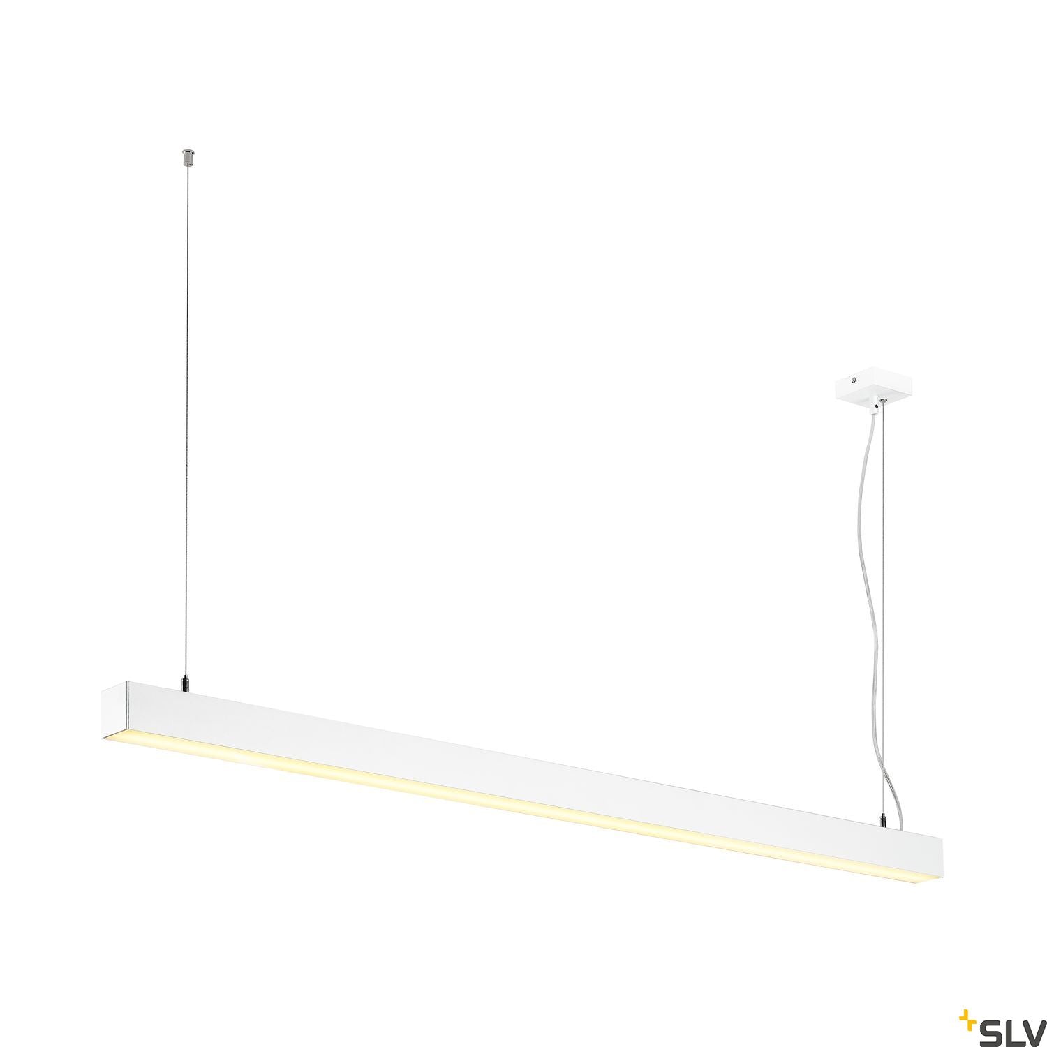 SLV Q-LINE DALI SINGLE LED, pendant, dimmable, 1500mm, white 1001310