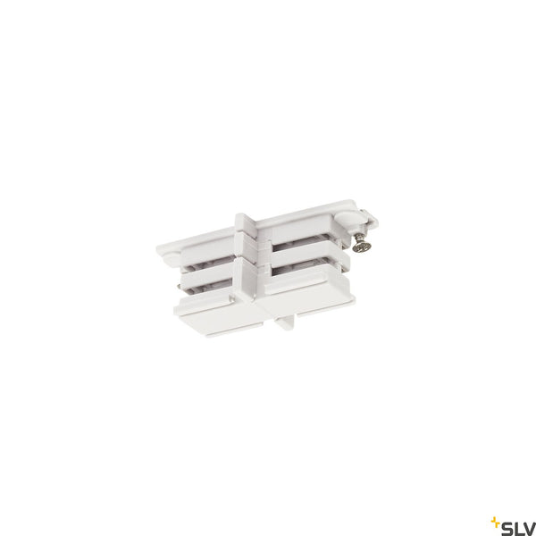 SLV Mini-connector for S-TRACK 3-circuit track, insulated, traffic white 1001382