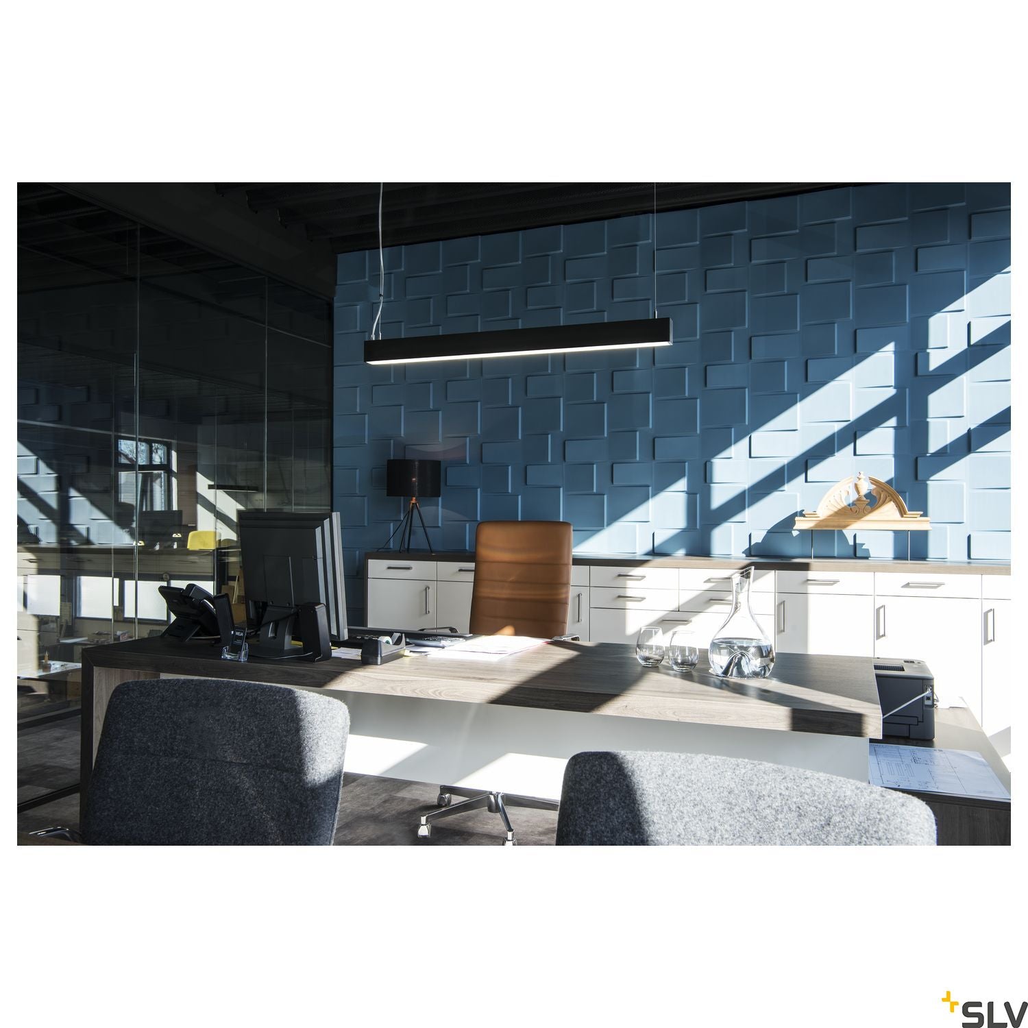 SLV GLENOS pendant, matt black, 1m, 52W, 4000K 1001403