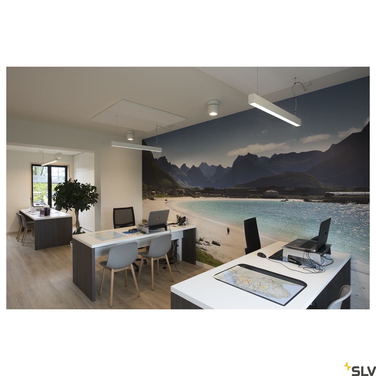 SLV KARDAMOD SURFACE SQUARE ES111 DOUBLE ceiling light, square, white, 2xGU10, max. 2x75W 117111