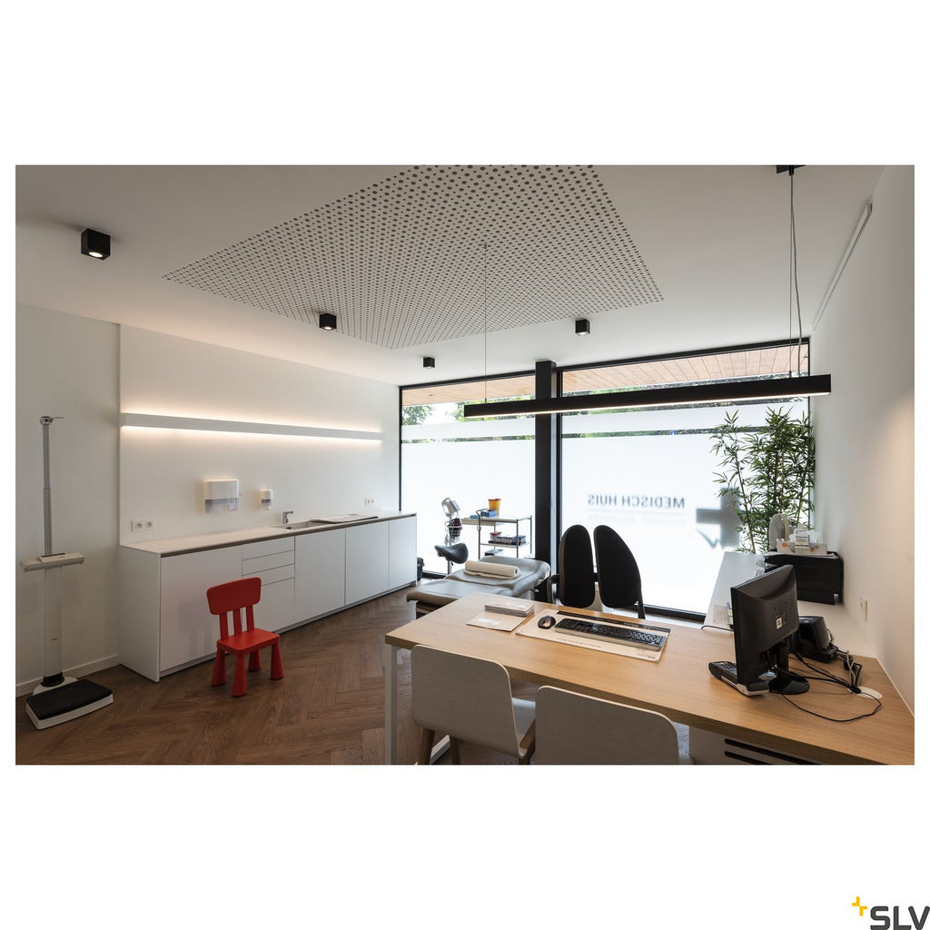 SLV GLENOS pendant, matt black, 2m , 103W, 3000K 1001406