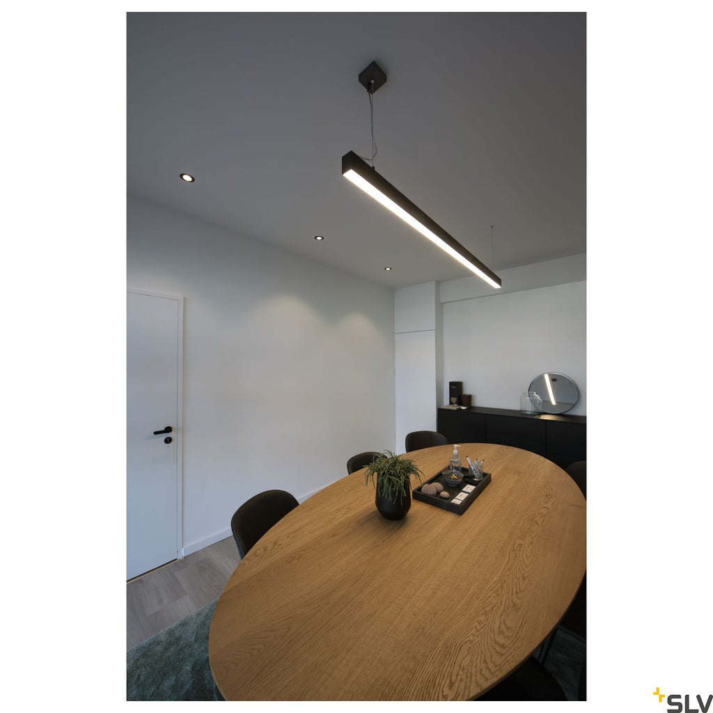 SLV GLENOS pendant, matt black, 2m , 103W, 3000K 1001406