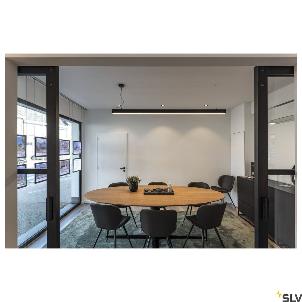 SLV GLENOS pendant, matt black, 2m , 103W, 3000K 1001406