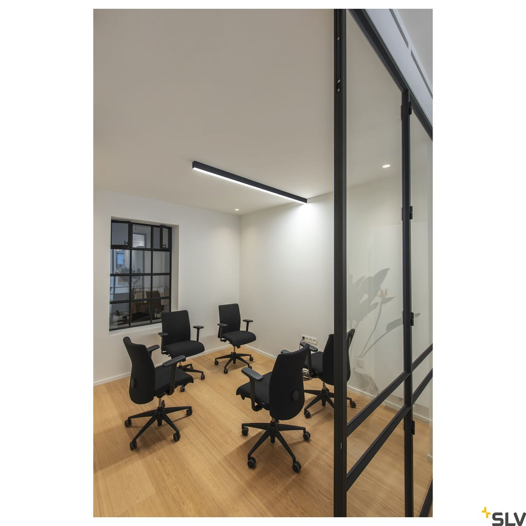 SLV GLENOS pendant, matt black, 2m , 103W, 3000K 1001406