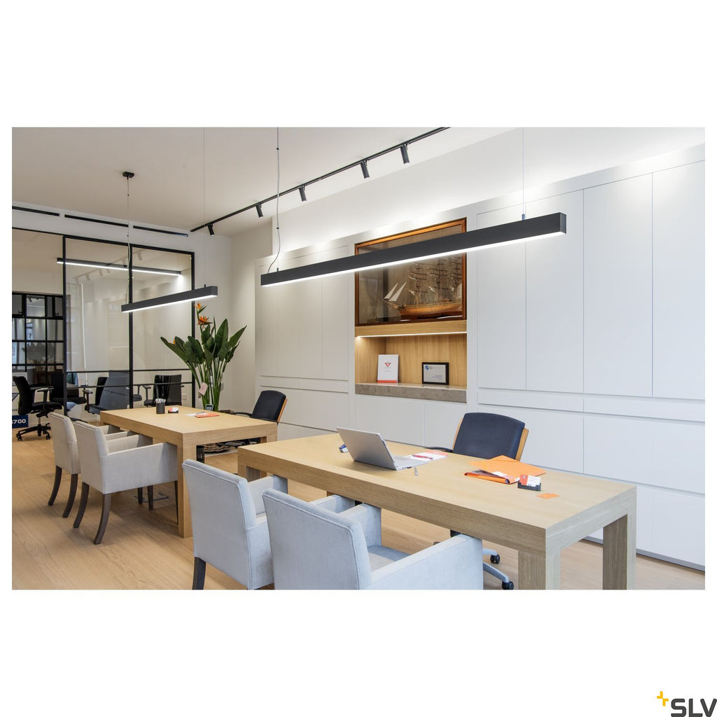 SLV GLENOS pendant, matt black, 2m , 103W, 3000K 1001406