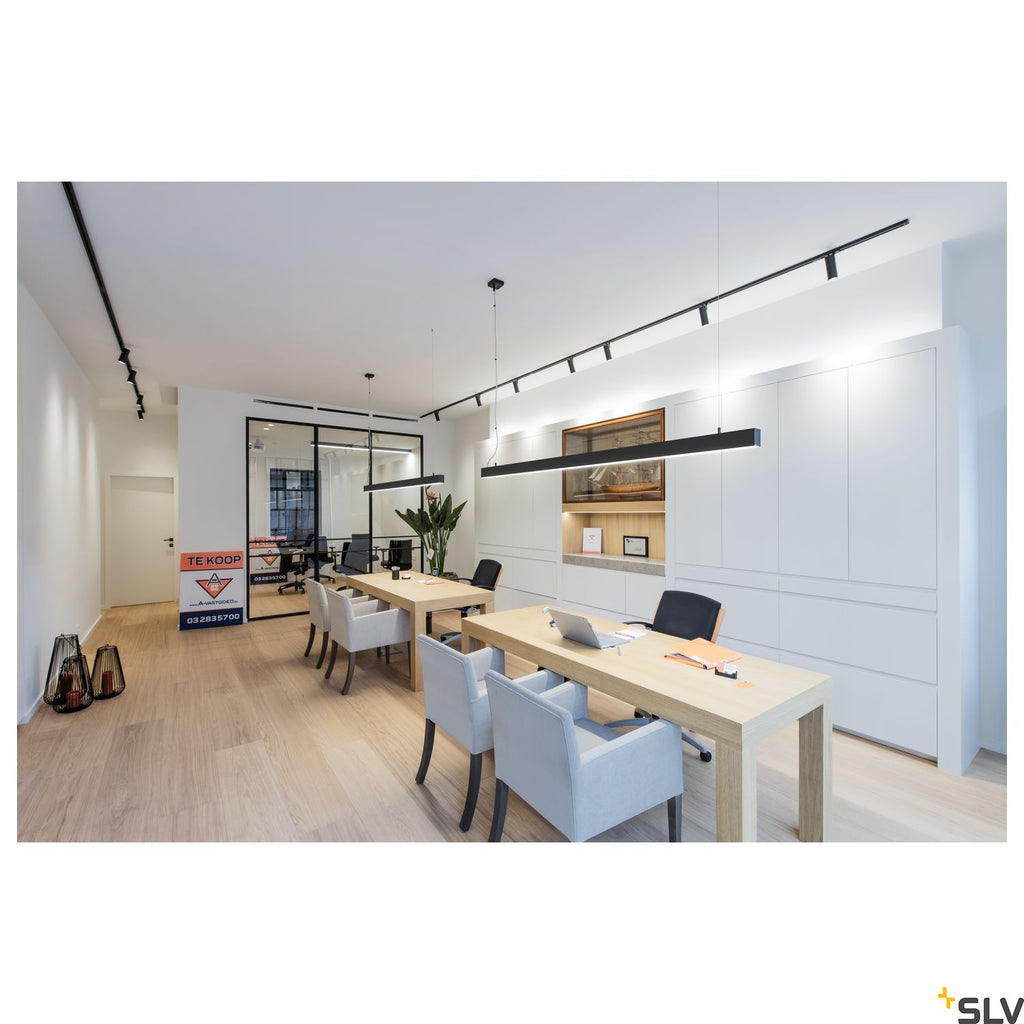 SLV GLENOS pendant, matt black, 2m , 103W, 3000K 1001406