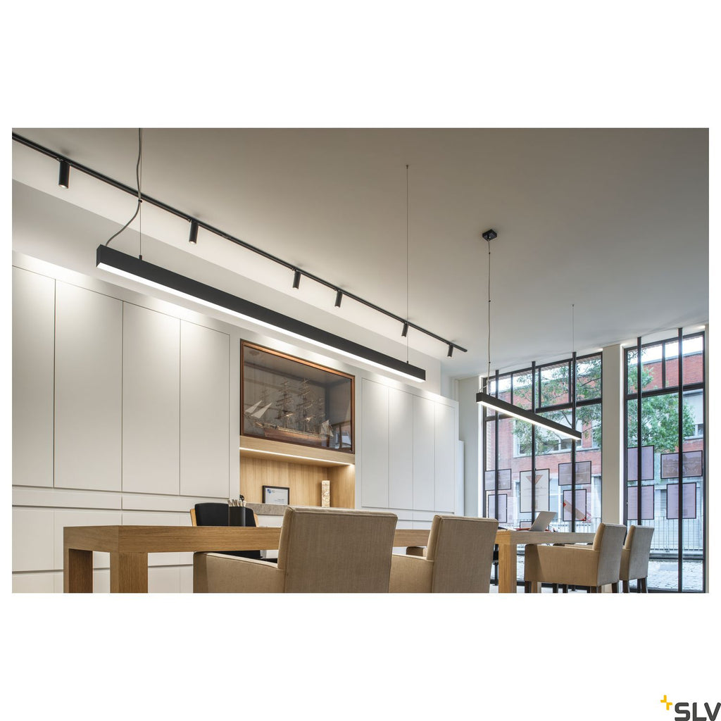 SLV GLENOS pendant, matt black, 2m , 103W, 3000K 1001406