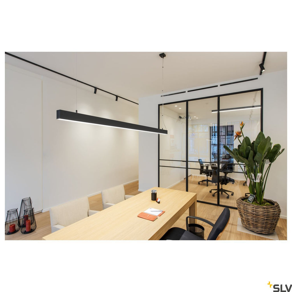 SLV GLENOS pendant, matt black, 2m , 103W, 3000K 1001406