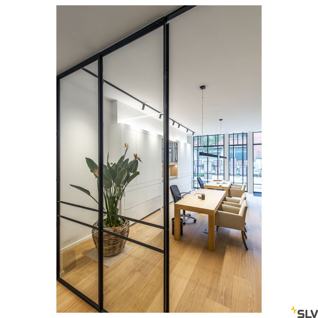 SLV GLENOS pendant, matt black, 2m , 103W, 3000K 1001406