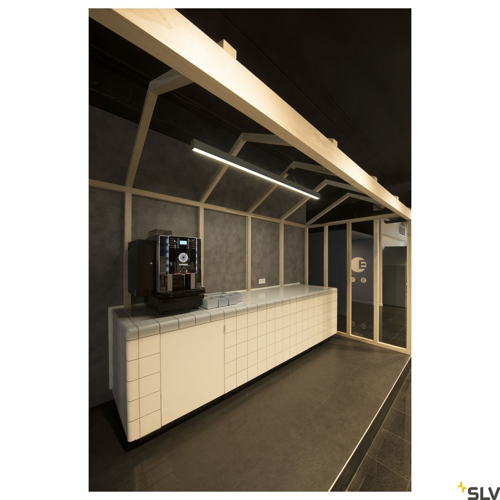 SLV GLENOS pendant, matt black, 2m , 103W, 3000K 1001406