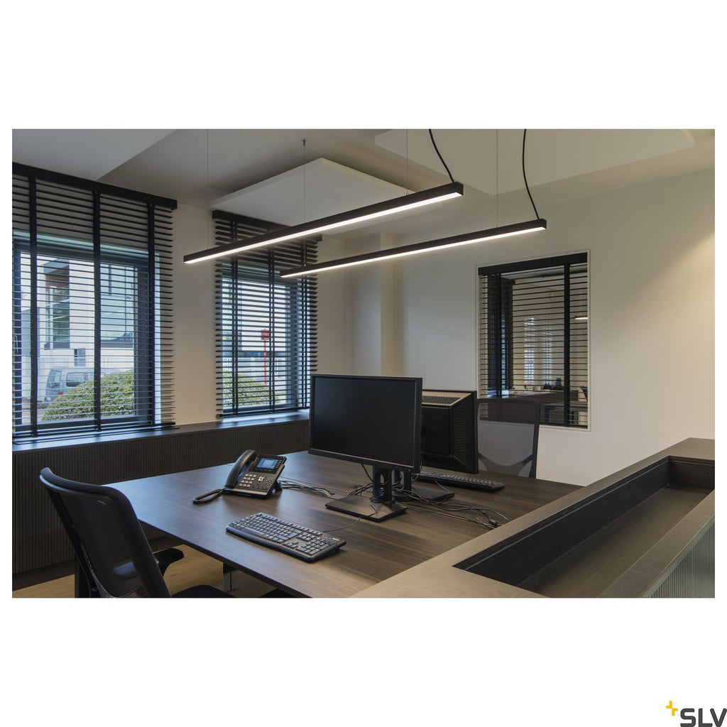 SLV GLENOS pendant, matt black, 2m , 103W, 3000K 1001406