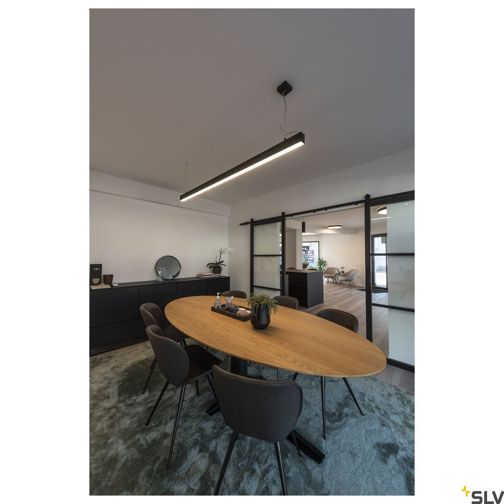 SLV GLENOS pendant, matt black, 2m , 103W, 3000K 1001406