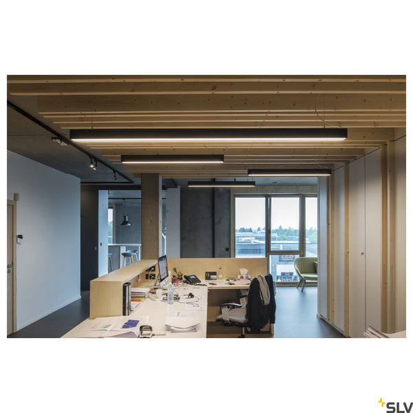 SLV GLENOS pendant, matt black, 2m , 103W, 4000K 1001409