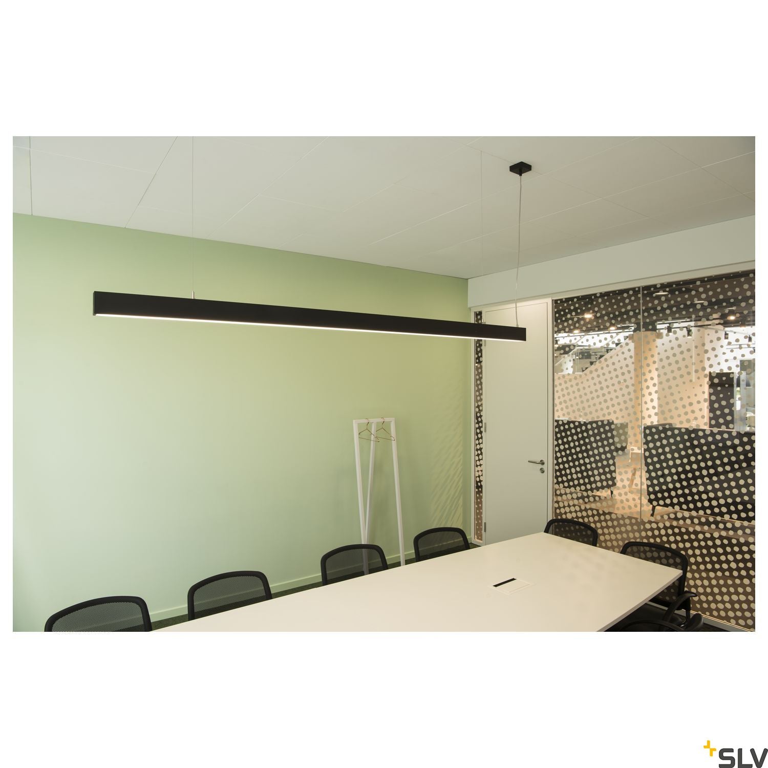 SLV GLENOS pendant, matt black, 2m , 103W, 4000K 1001409