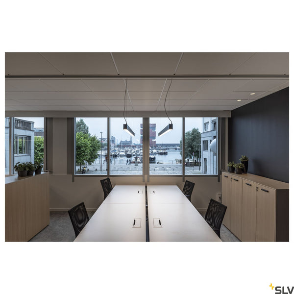 SLV GLENOS pendant, matt black, 2m , 103W, 4000K 1001409