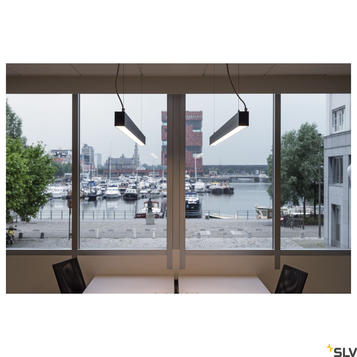 SLV GLENOS pendant, matt black, 2m , 103W, 4000K 1001409