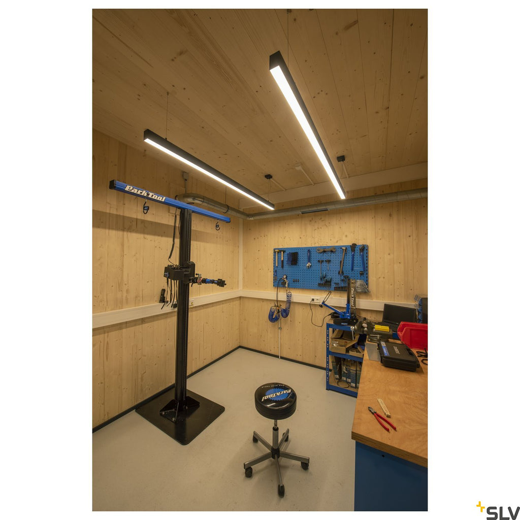 SLV GLENOS pendant, matt black, 2m , 103W, 4000K 1001409