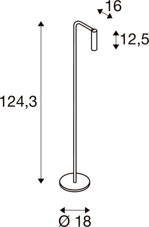 SLV KARPO TL, LED Indoor floor stand, black, 3000 K 1001463