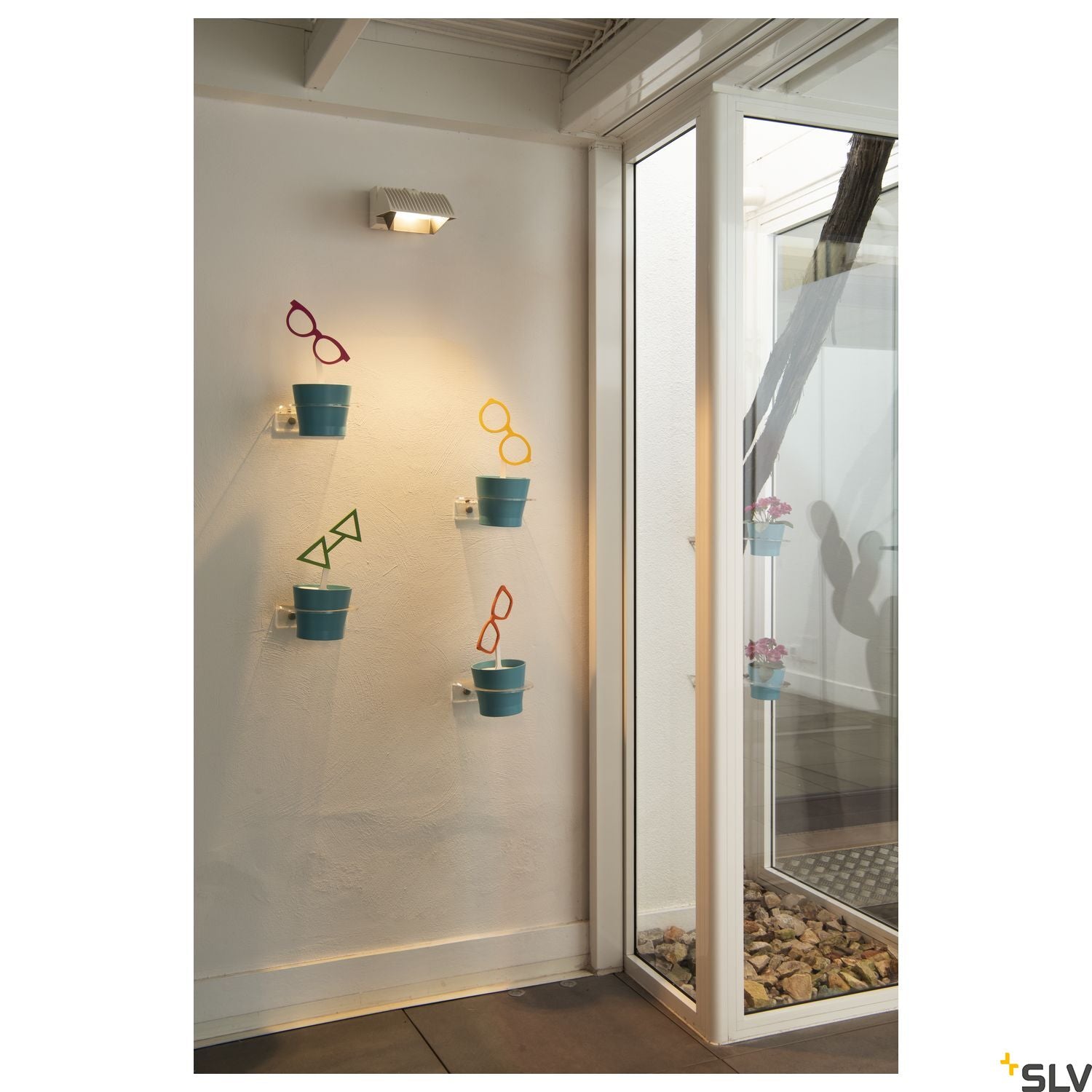 SLV MERADO FLOOD WL, LED Indoor surface-mounted wall light, white, 3000K, 40° 1001468