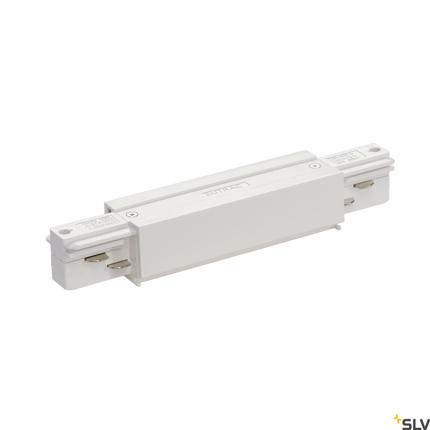 SLV EUTRAC longitudinal connector with feed-in option, traffic white 1001517