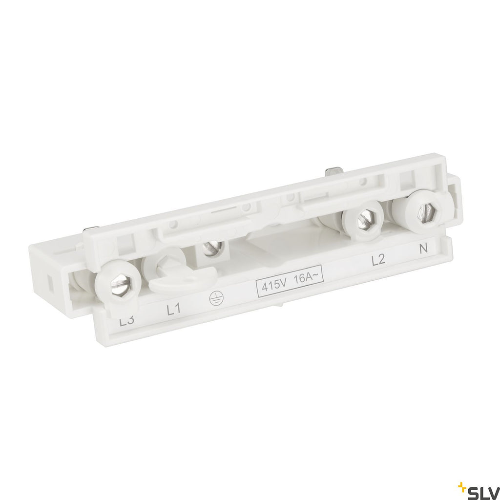 SLV EUTRAC longitudinal connector with feed-in option, traffic white 1001517