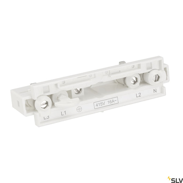 SLV EUTRAC longitudinal connector with feed-in option, traffic white 1001517