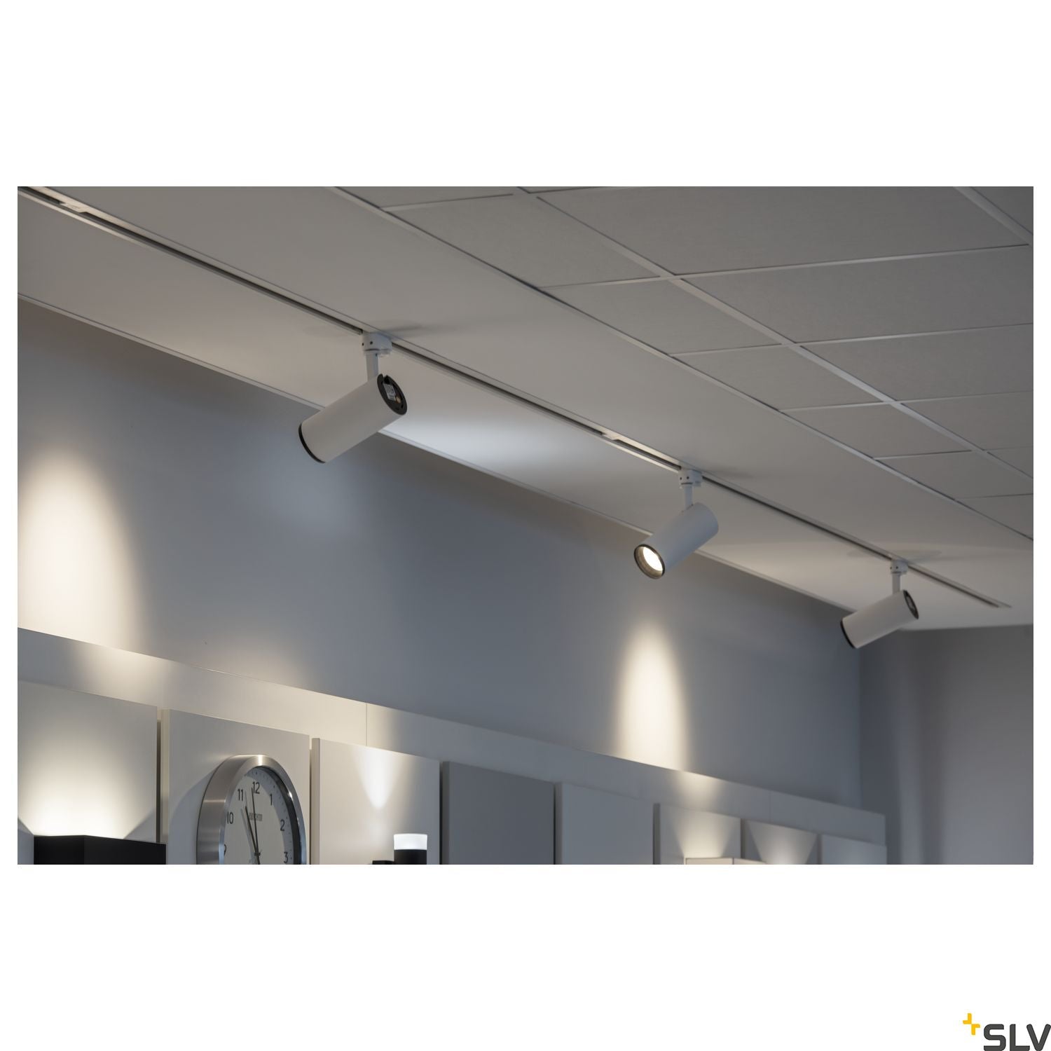 SLV EUTRAC 3-circuit recessed track, traffic white, 2m 1001531