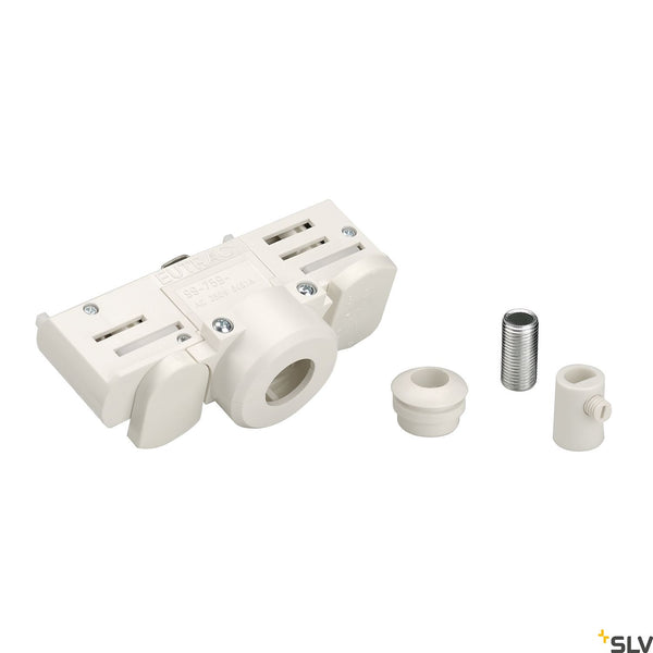 SLV EUTRAC 3-circuit track adapter, traffic white, incl. mounting accessories 1001542