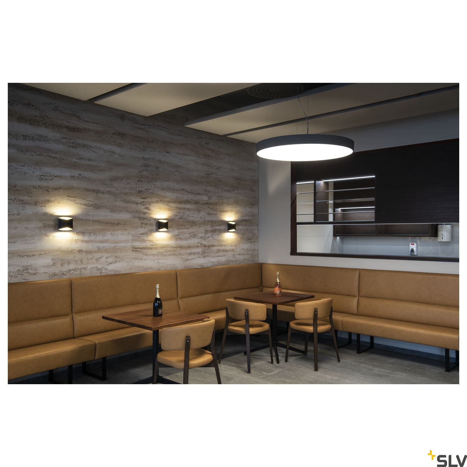 SLV CARISO LED wall light 2, black/brass, 7.6W COB LED, 3000K 151710