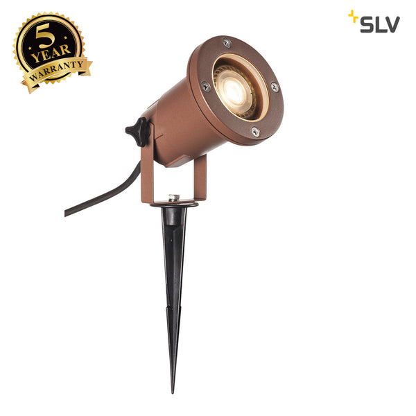 SLV BIG NAUTILUS QPAR51, Outdoor ground spike luminaire, rust coloured IP65 max. 11W 1008030
