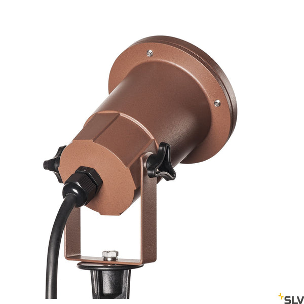 SLV BIG NAUTILUS QPAR51, Outdoor ground spike luminaire, rust coloured IP65 max. 11W 1008030