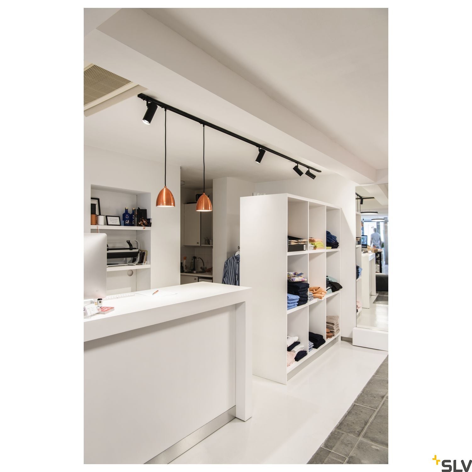 SLV HELIA 50 LED Spot for 1 circuit High-voltage Track System, 3000K, black, 35°, incl. 1 circuit adapter 143580