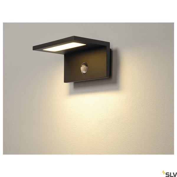 SLV LED SENSOR WL, LED Outdoor surface-mounted wall light, IP44, anthracite, 3000K 1001969