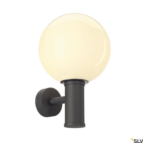 SLV GLOO PURE WL, Outdoor surface-mounted wall light, E27, anthracite, IP44 1002002