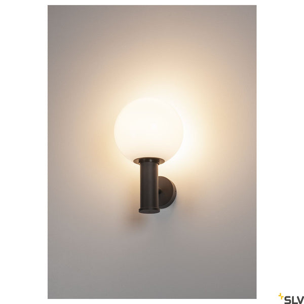 SLV GLOO PURE WL, Outdoor surface-mounted wall light, E27, anthracite, IP44 1002002