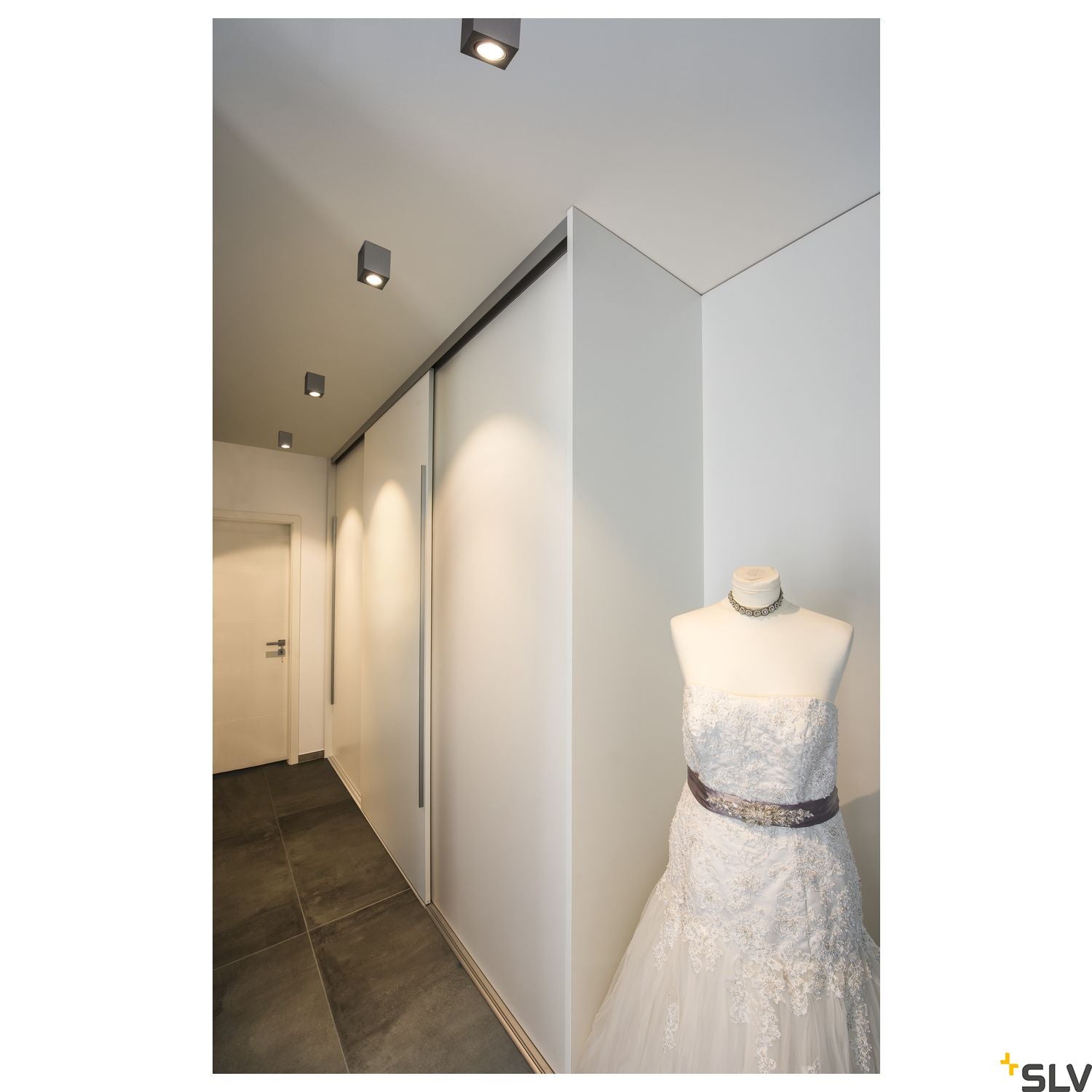SLV TRILEDO Single, Indoor surface-mounted ceiling light, QPAR51, brushed aluminium, max 10W 1002004