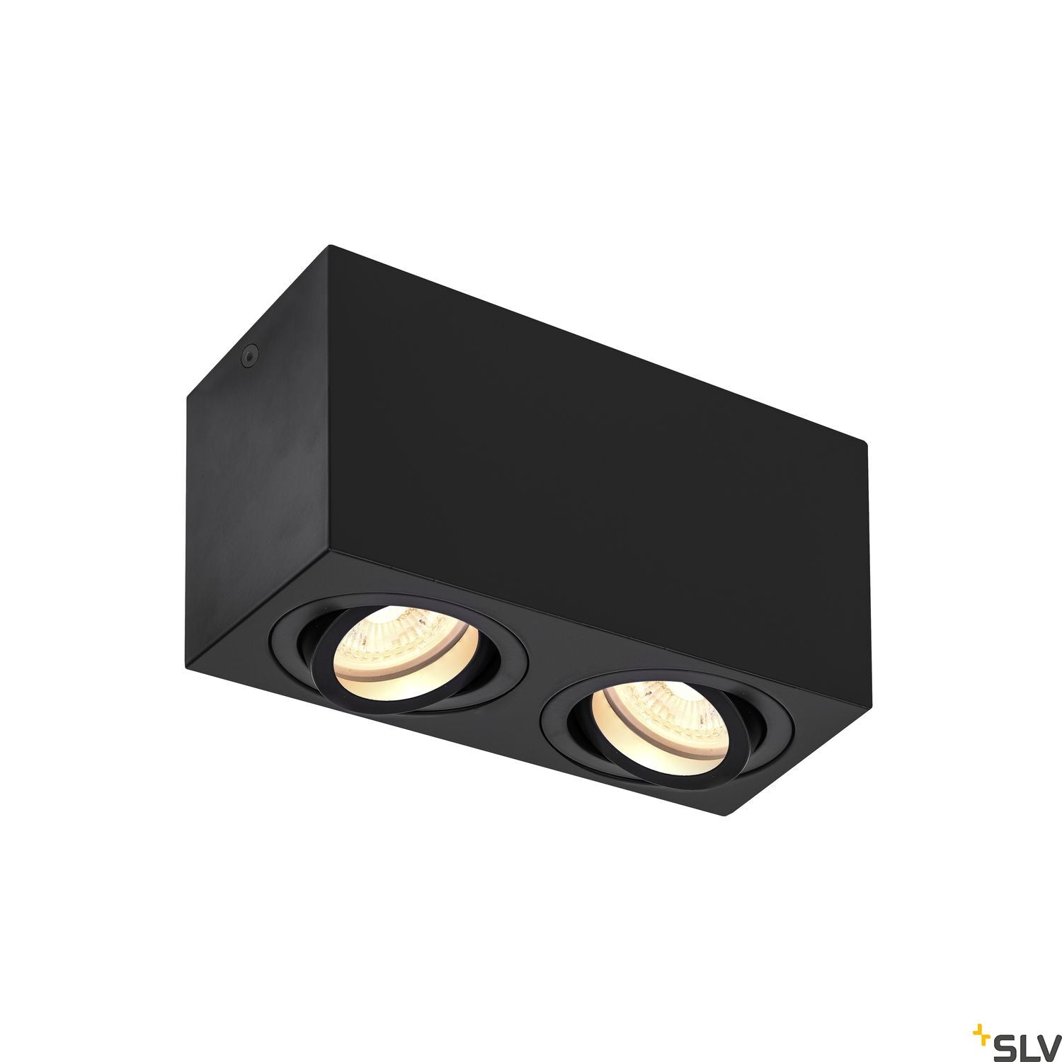 SLV TRILEDO Double, indoor surface-mounted ceiling light, QPAR51, black, max 10W 1002005