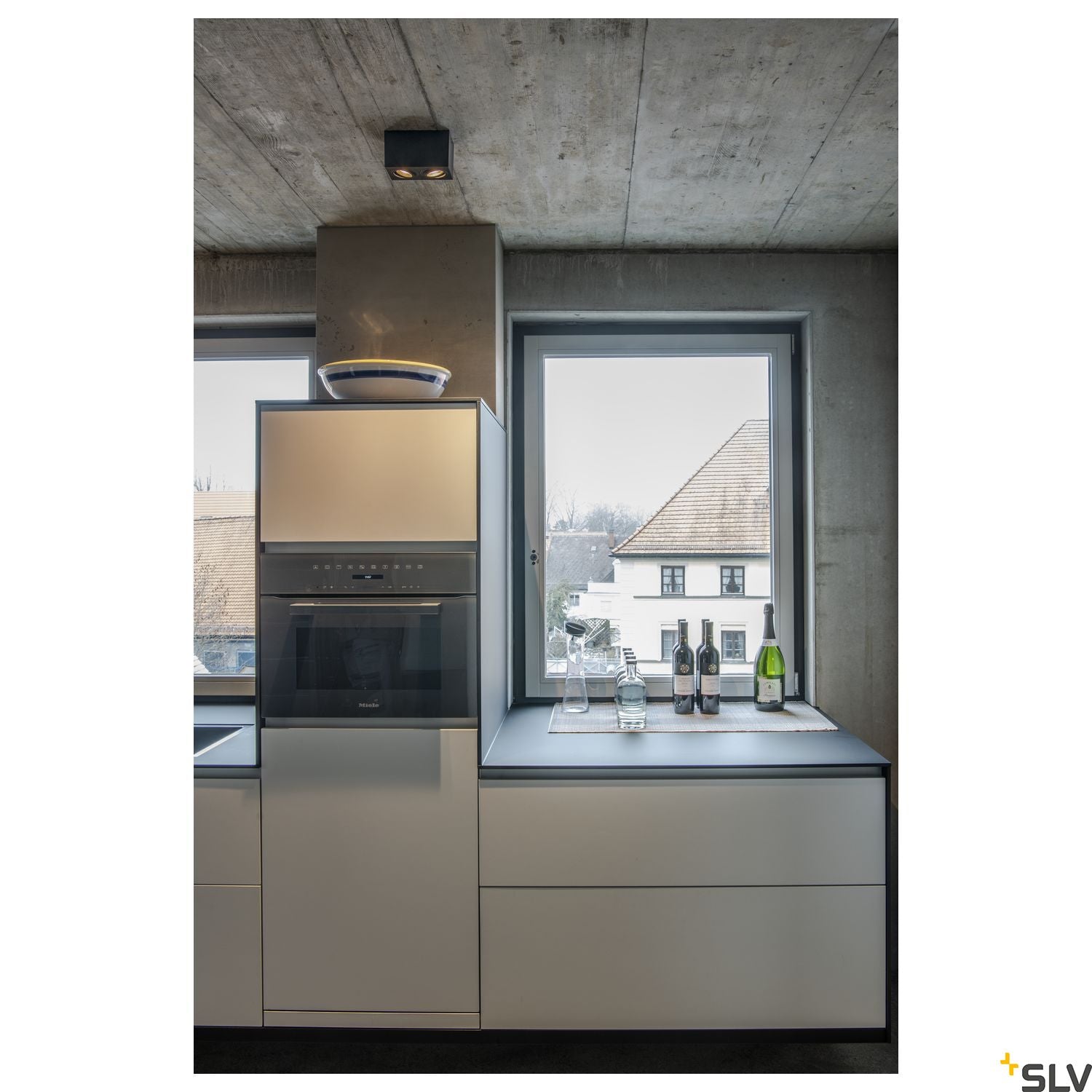 SLV TRILEDO Double, indoor surface-mounted ceiling light, QPAR51, black, max 10W 1002005