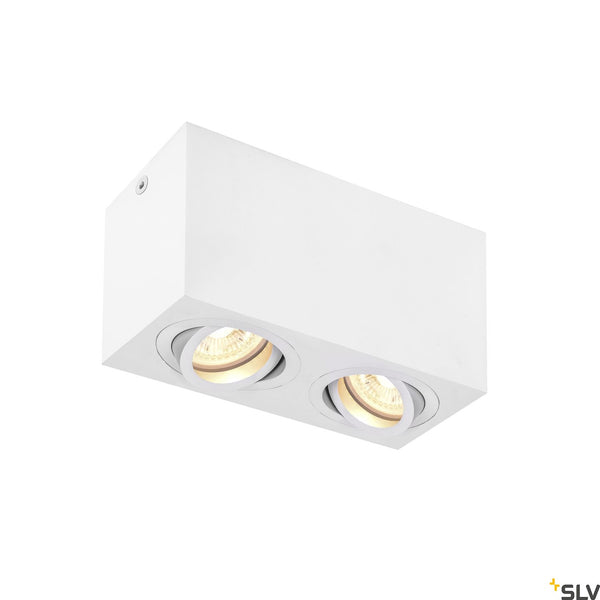 SLV TRILEDO Double, indoor surface-mounted ceiling light, QPAR51, white, max 10W 1002006