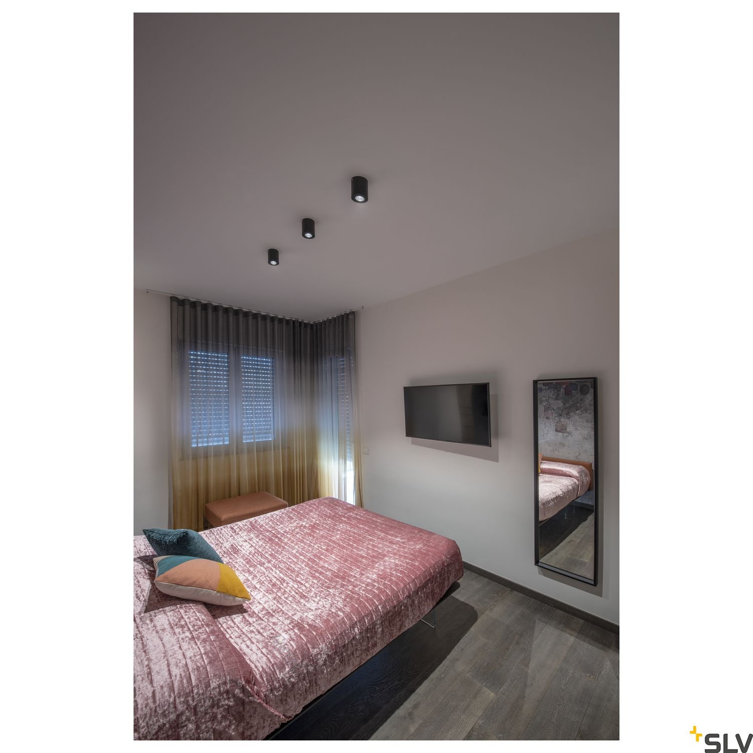 SLV TRILEDO CL, indoor surface-mounted ceiling light, QPAR51, black, max 10W 1002010