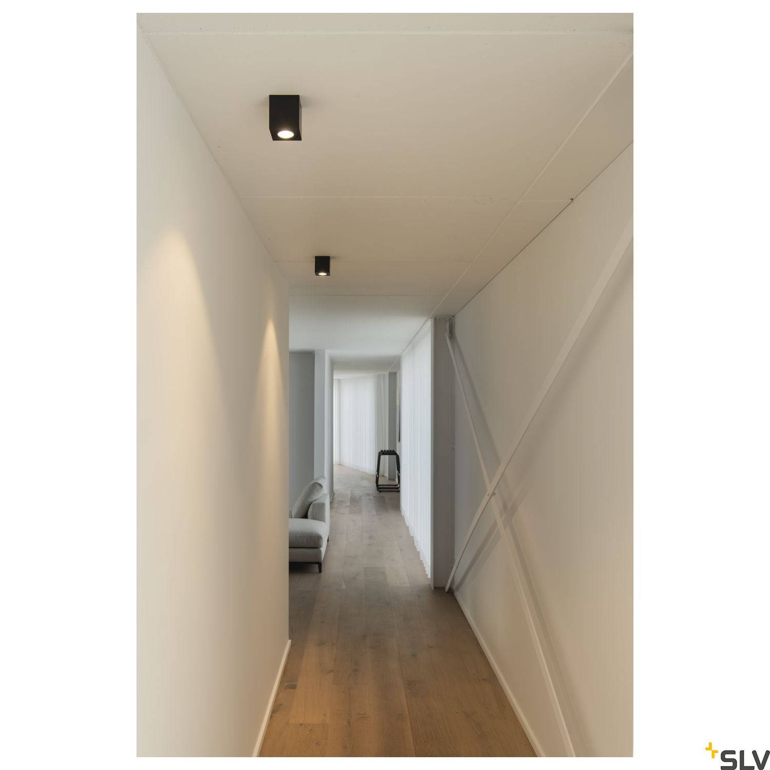 SLV TRILEDO CL, indoor surface-mounted ceiling light, QPAR51, black, max 10W 1002013