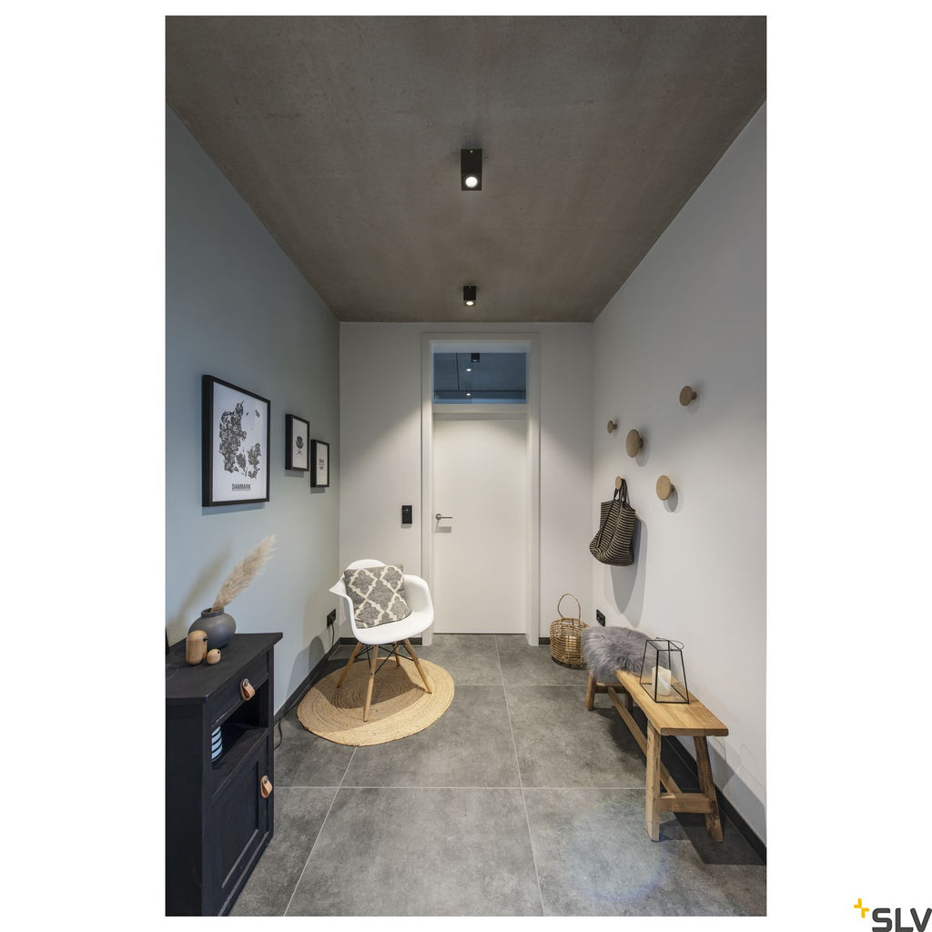 SLV TRILEDO CL, indoor surface-mounted ceiling light, QPAR51, black, max 10W 1002013