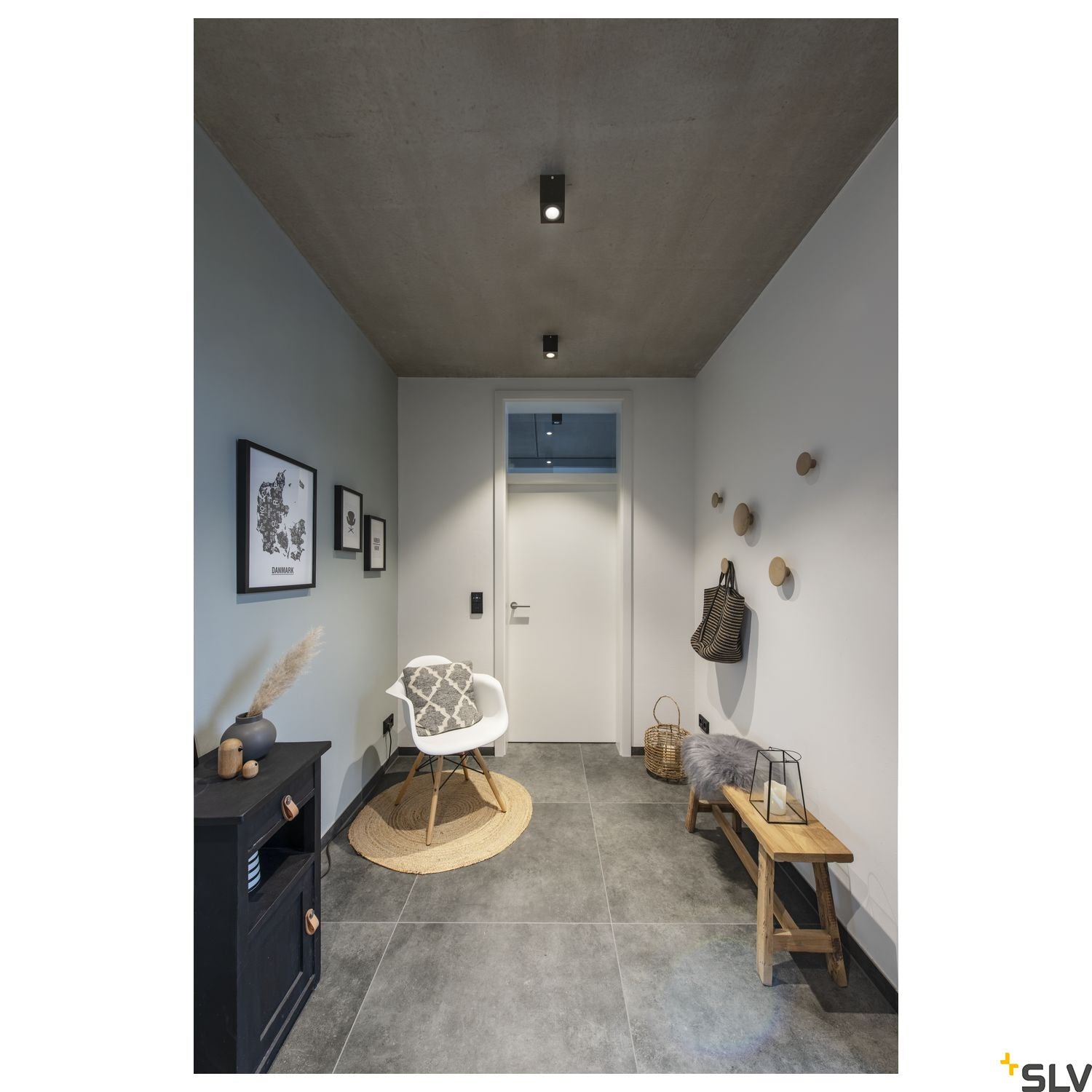 SLV TRILEDO CL, indoor surface-mounted ceiling light, QPAR51, black, max 10W 1002013