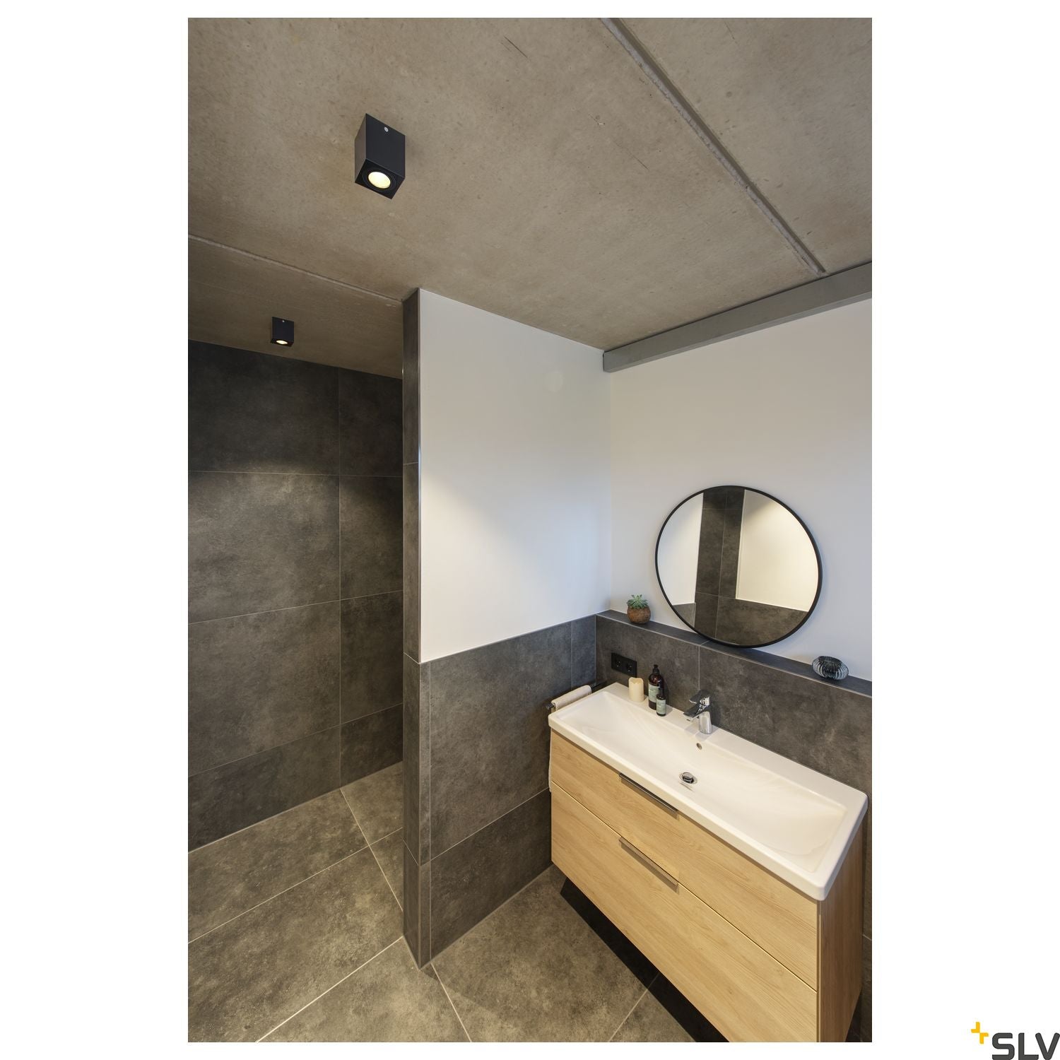 SLV TRILEDO CL, indoor surface-mounted ceiling light, QPAR51, black, max 10W 1002013